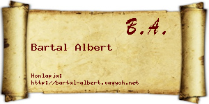 Bartal Albert névjegykártya