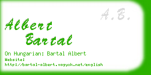 albert bartal business card